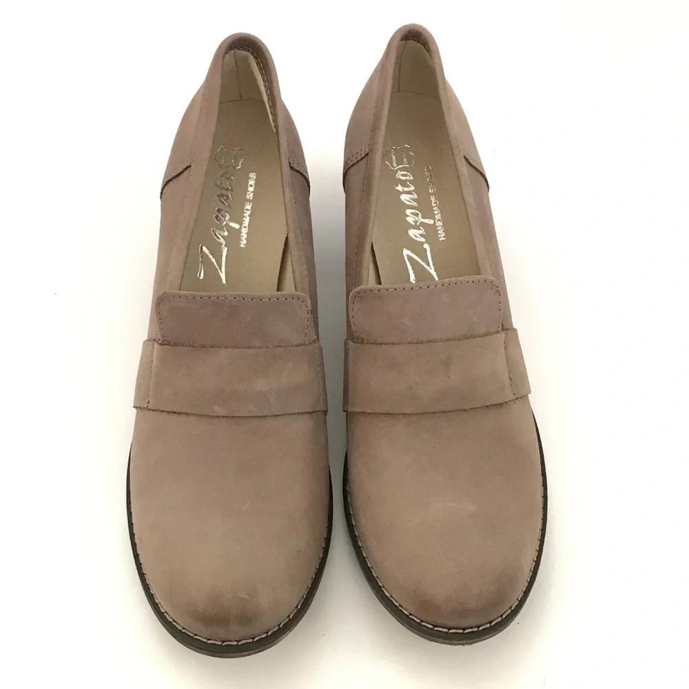 ZAPATO Leather Pump Loafer Tan Women’s Size 9.5 EU 40